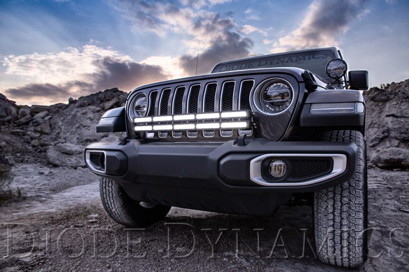 Jeep Wrangler LED Light Bar Kit - Front - Diode Dynamics - SS30 Stage Series - Amber - `18-`25